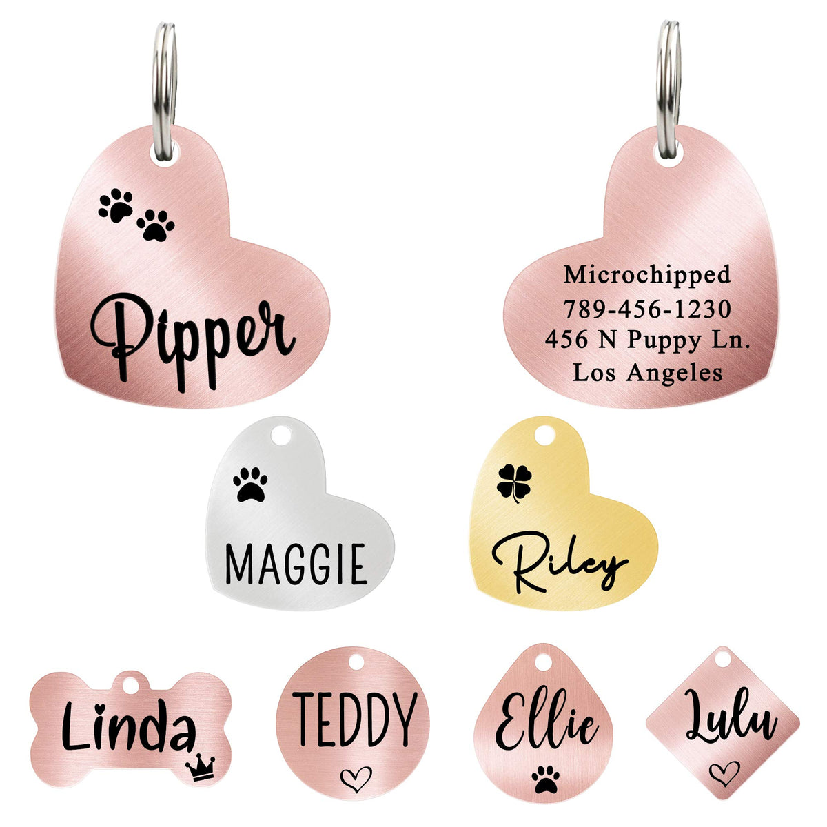 Ultra Joys Personalized Dog Cat ID Tag - Silver Round, Custom Your Own