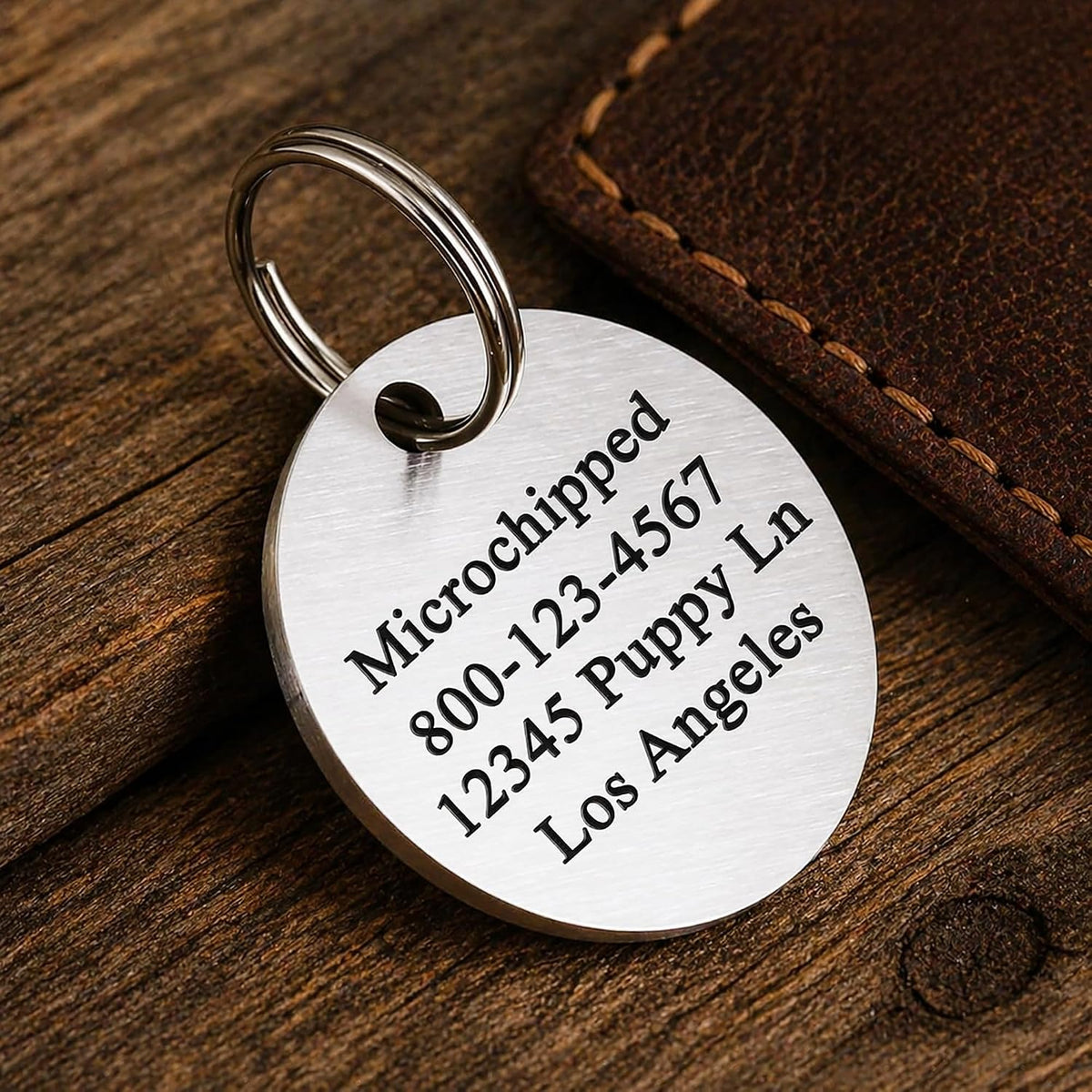Ultra Joys Personalized Dog Cat ID Tag - Silver Round, Custom Your Own