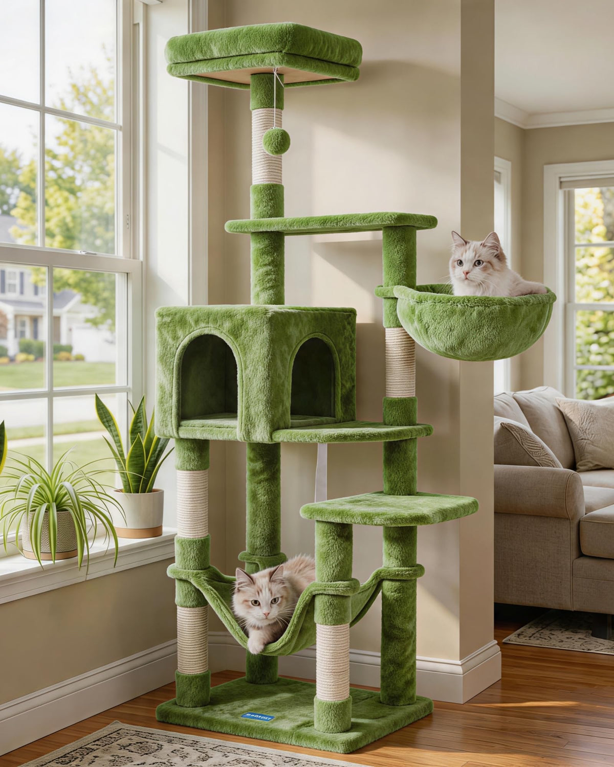 Hey-brother Cat Tree, Multi-Level Sisal Covered Scratching Posts, MPJ050W