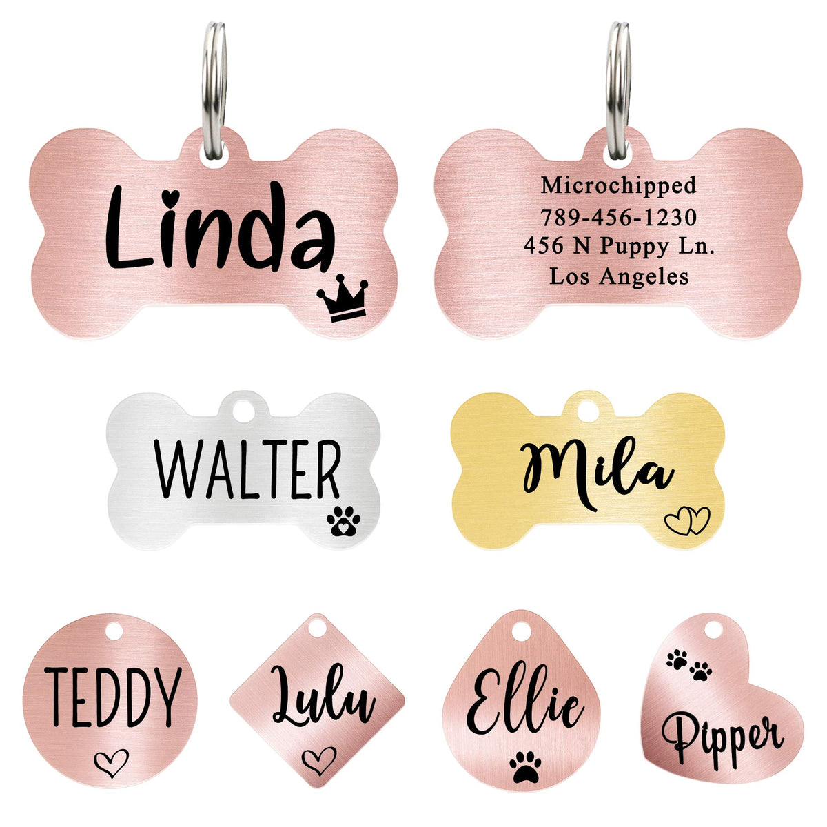 Ultra Joys Personalized Dog Cat ID Tag - Silver Round, Custom Your Own