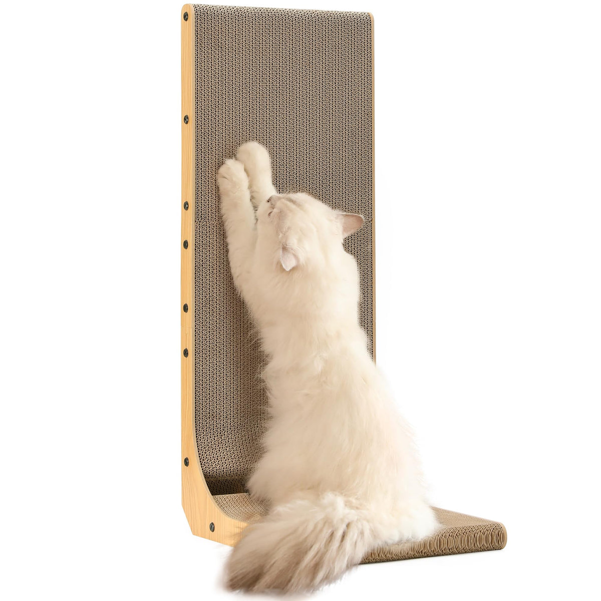 FUKUMARU Cat Scratcher, 18.9 Inch L Shaped Cat Scratch Pad for Indoor Cats