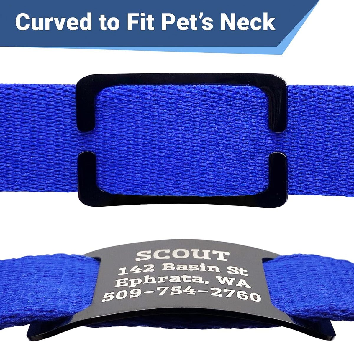 GoTags Slide-On Pet ID Tags, Personalized Dog and Cat Collar Tags, Silent, No Noise Tags Made of Stainless Steel, Custom Engraved