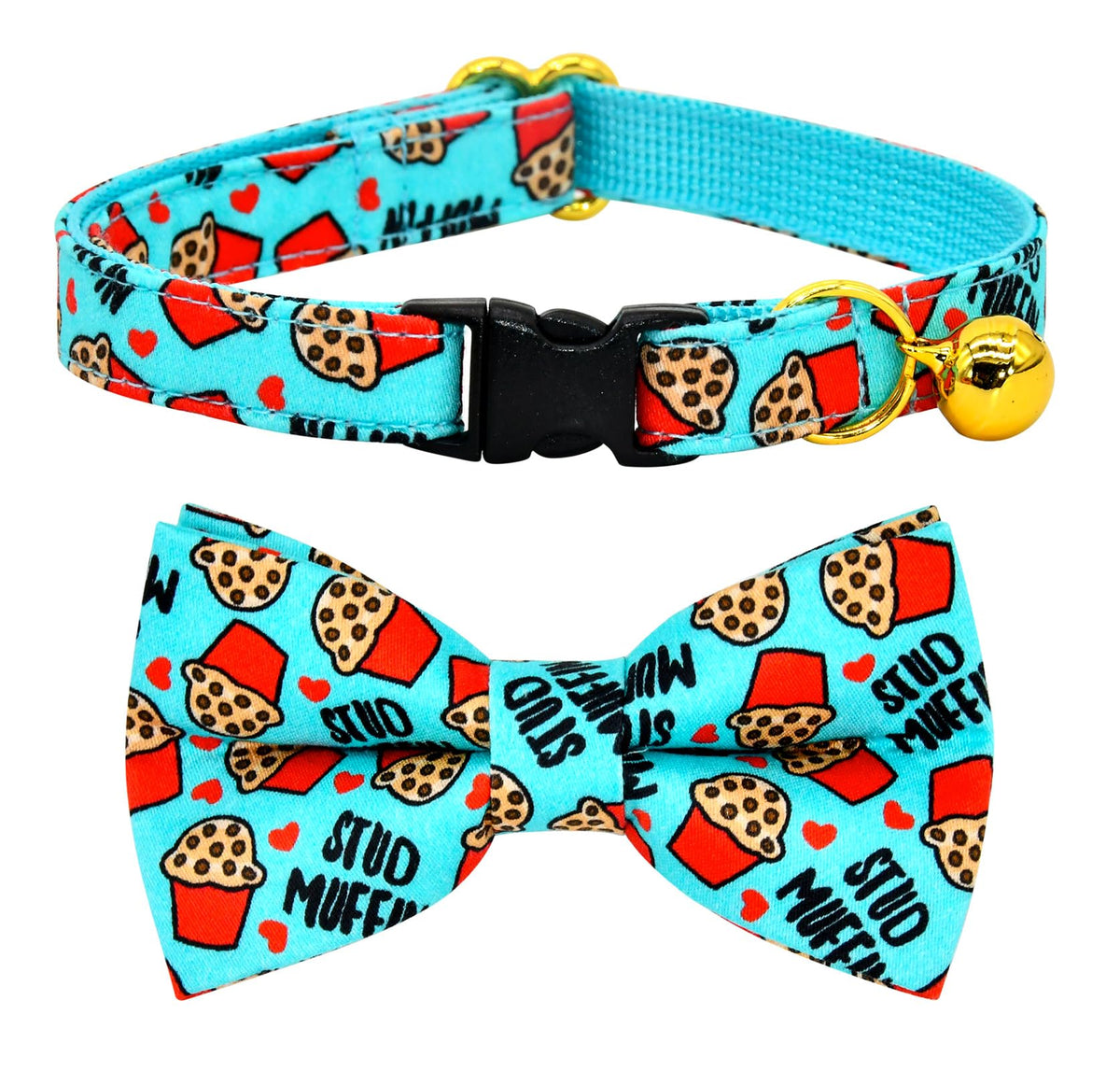 Cheese Cat Bow Tie Collar, Blue & Yellow Cheese Pattern, Wedding/Birthday/Festivals Cat Collar, Quick Release Safety Breakaway Collar