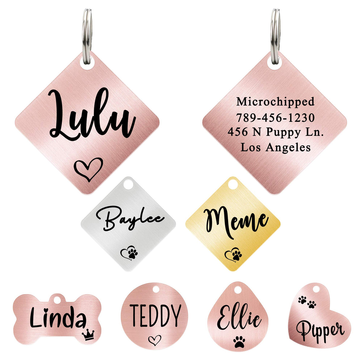 Ultra Joys Personalized Dog Cat ID Tag - Silver Round, Custom Your Own