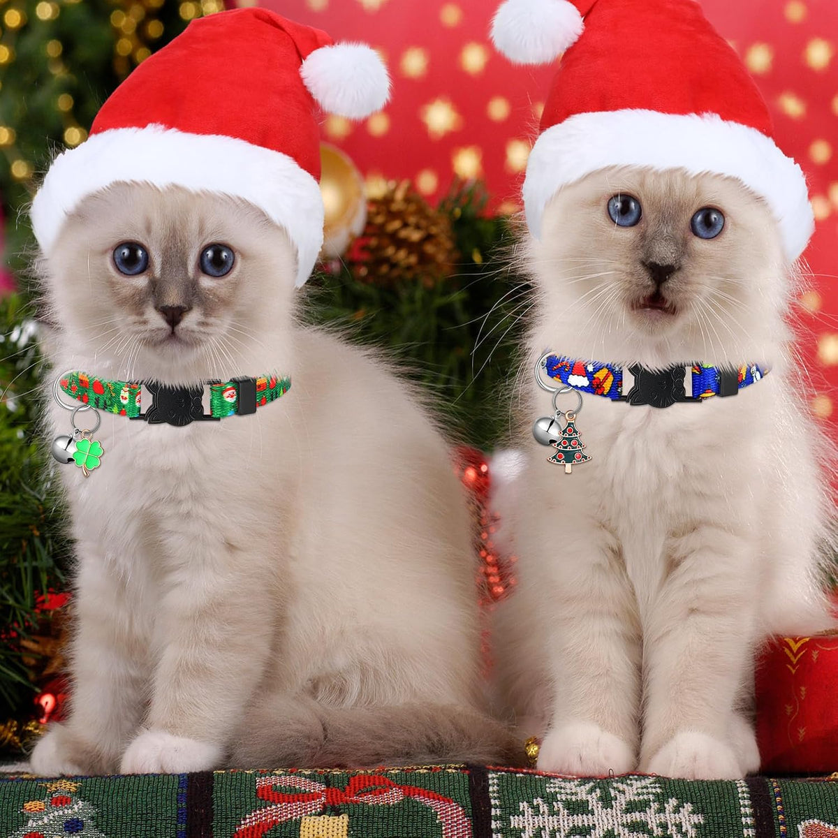 Talltalk 15 Pcs Holiday Cat Collar Halloween Cat Collar Breakaway with Bell