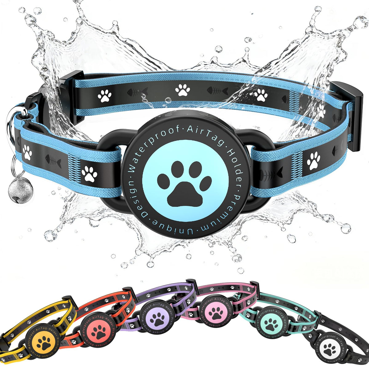 AirTag Cat Collars, Reflective Collar Compatible with Apple Air Tag