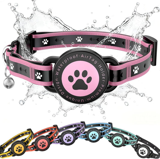 AirTag Cat Collars, Reflective Collar Compatible with Apple Air Tag