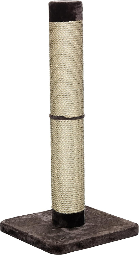 MidWest Homes for Pets Feline Nuvo Grand Forte Scratching Post, 41 Inches Tall, Heavy-Duty Sisal Post with Wide Base, Thick Brown Faux Fur, for Large and Multi-Cat Households