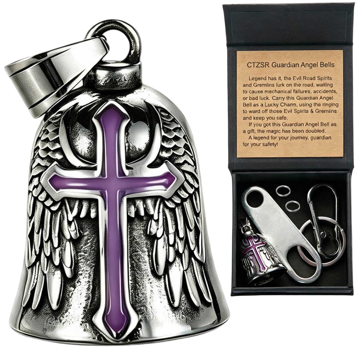 Motorcycle Bell Guardian Angel Gremlin Lucky Charm Gift For Riders