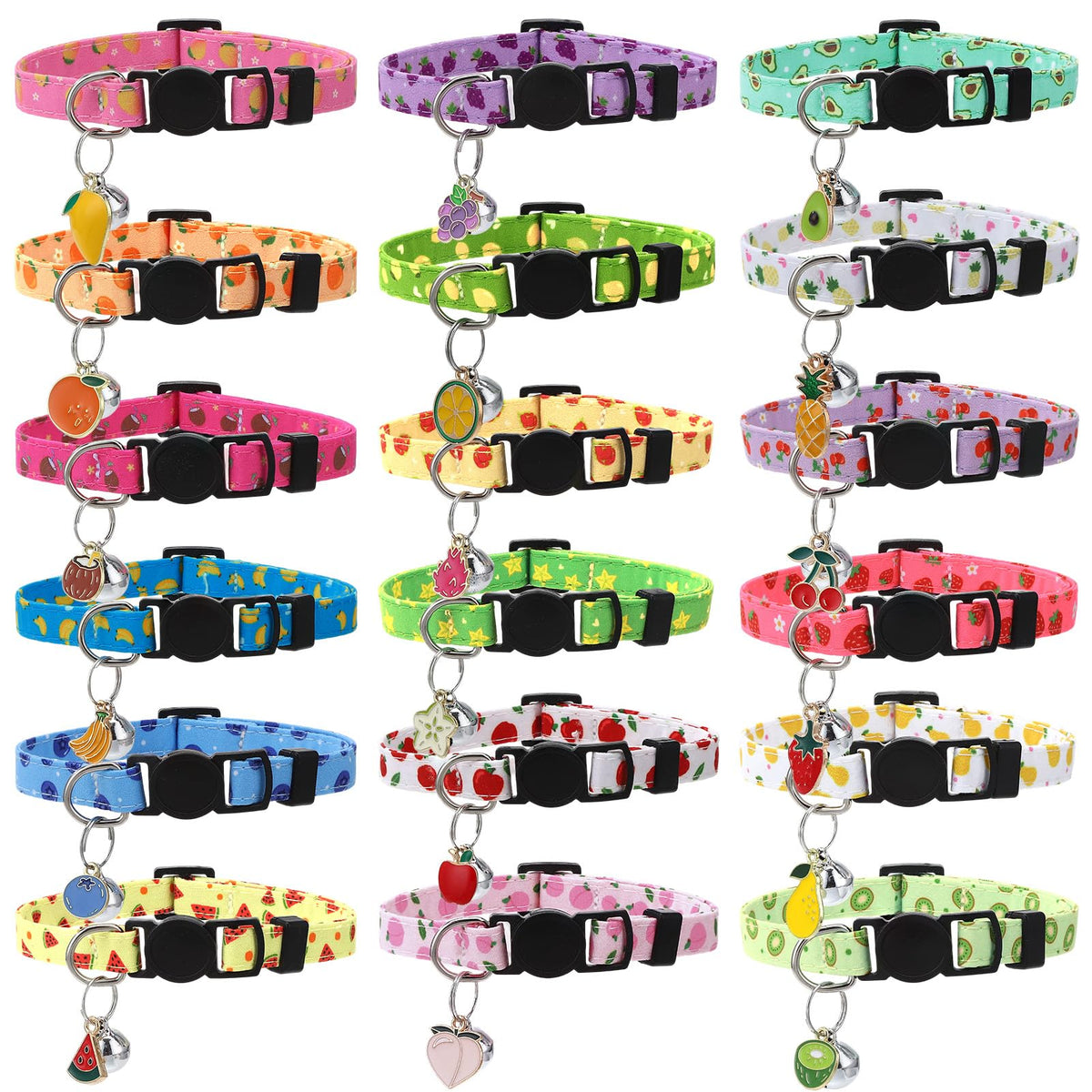 18 Pcs Holiday Cat Collars Breakaway Halloween Cat Collars with Bowtie