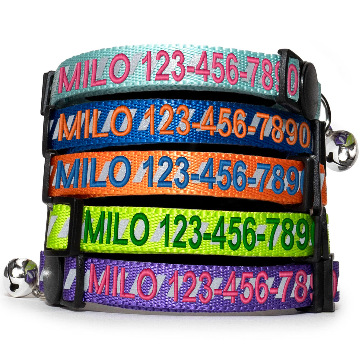 Pawtitas Reflective Red Cat Collar with Safety Buckle and Removable Bell for Kitten and Cats