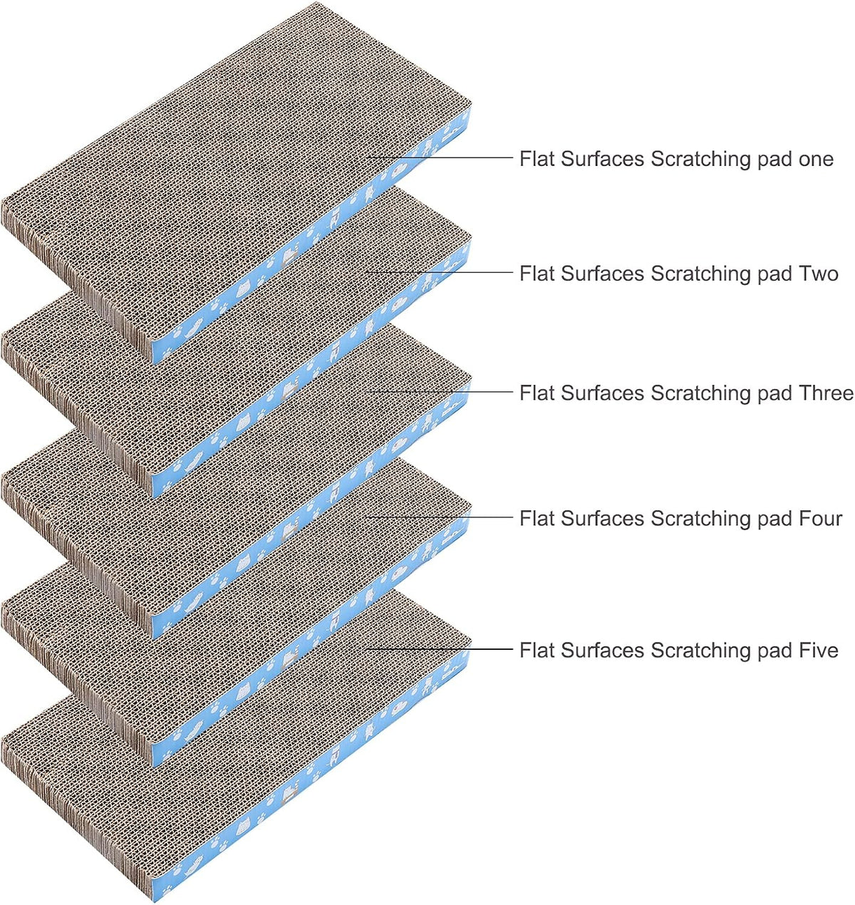 5 Packs in 1 Cat Scratch Pad, Cat Scratcher Cardboard,Reversible,Durable Recyclable Cardboard, Premium Scratch, Suitable for Cats to Rest, Grind Claws and Play
