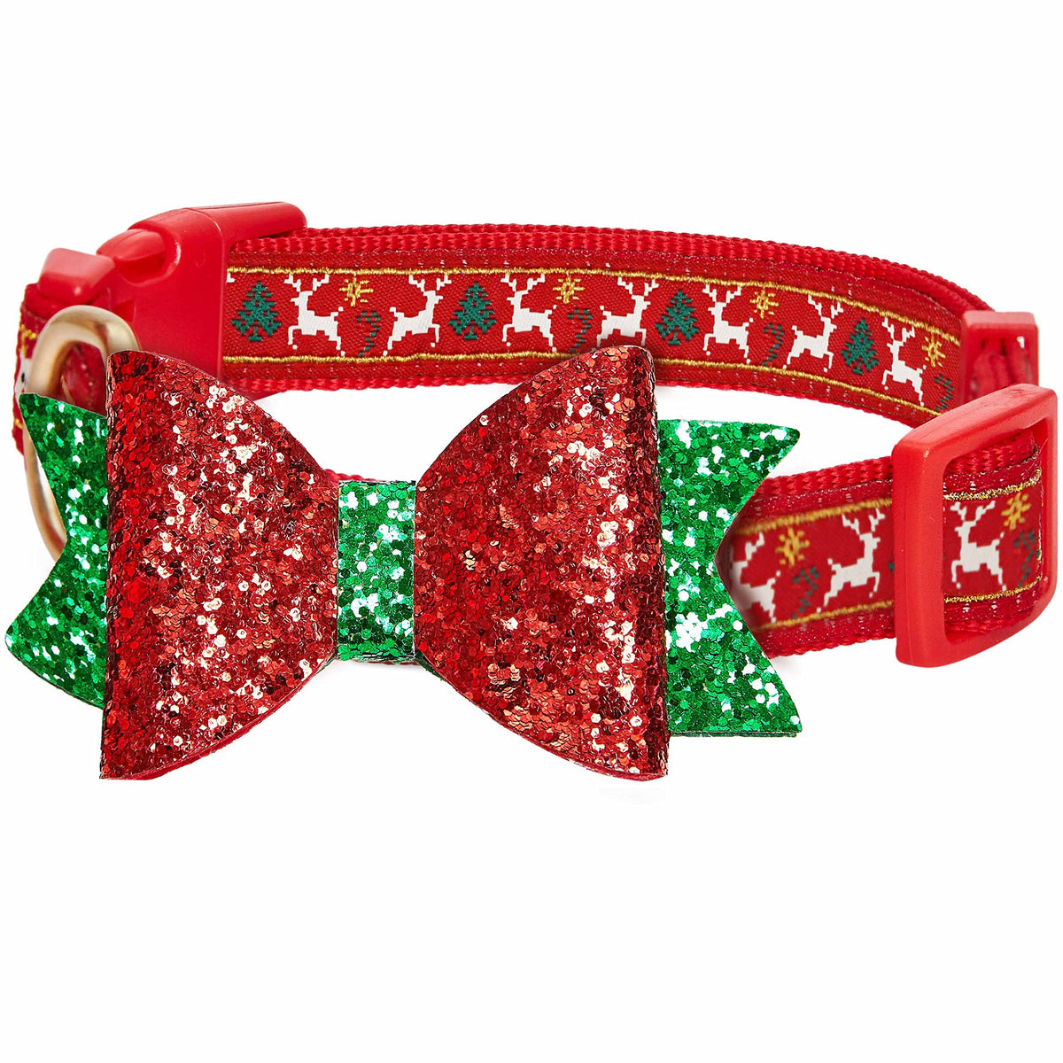Blueberry Pet “Moments of Excitement” Christmas Snowman Adjustable Bowtie Dog Collar, X-Small, Fits 8"-11" Neck