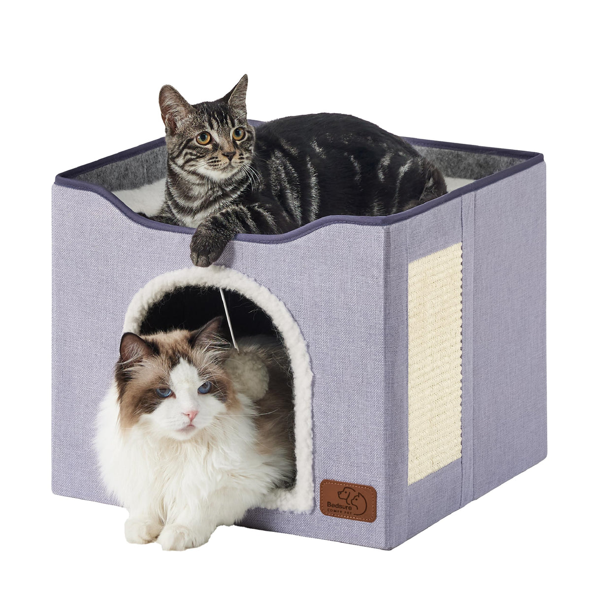 Bedsure 3-Level Cat Tree for Indoor Cats with Scratching Post,Grey