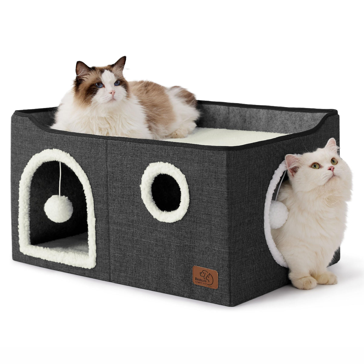 Bedsure 3-Level Cat Tree for Indoor Cats with Scratching Post,Grey