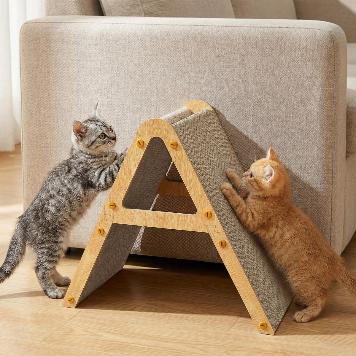 Conlun Vertical Cat Scratcher | A-Frame Scratching Pad for Kittens | Small