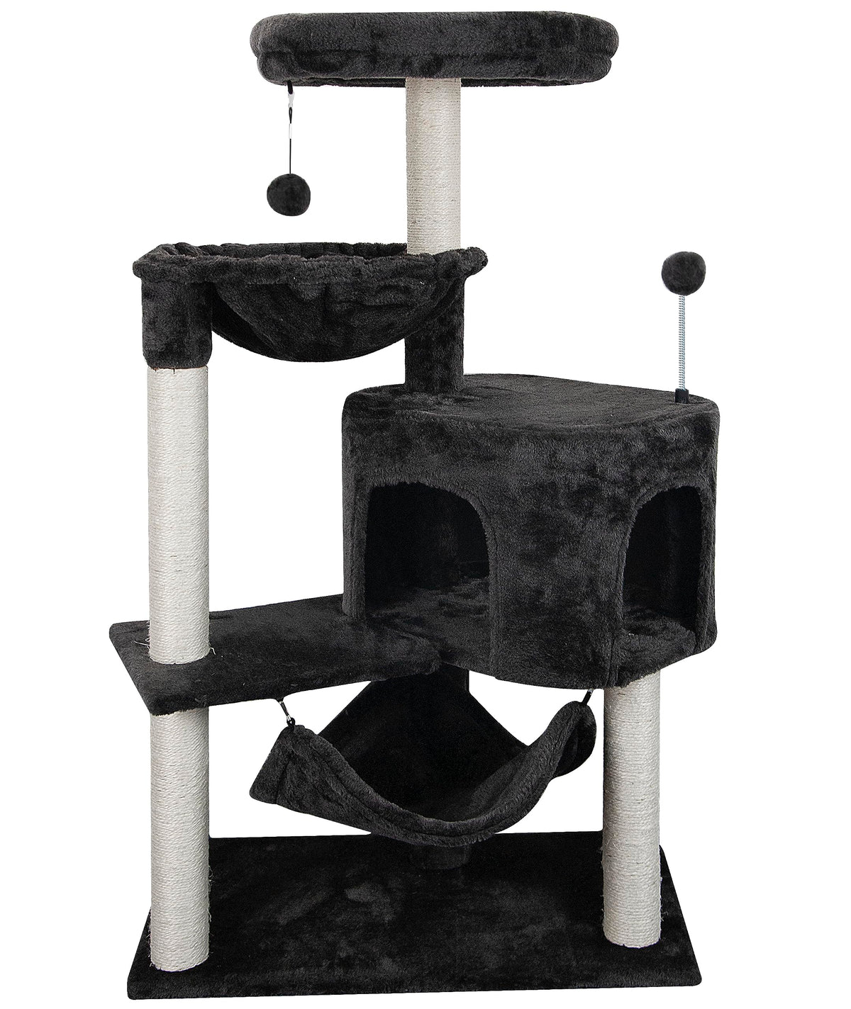 YUNIQUE Cat Tree with Cat Condo and Big Hammock, Grey