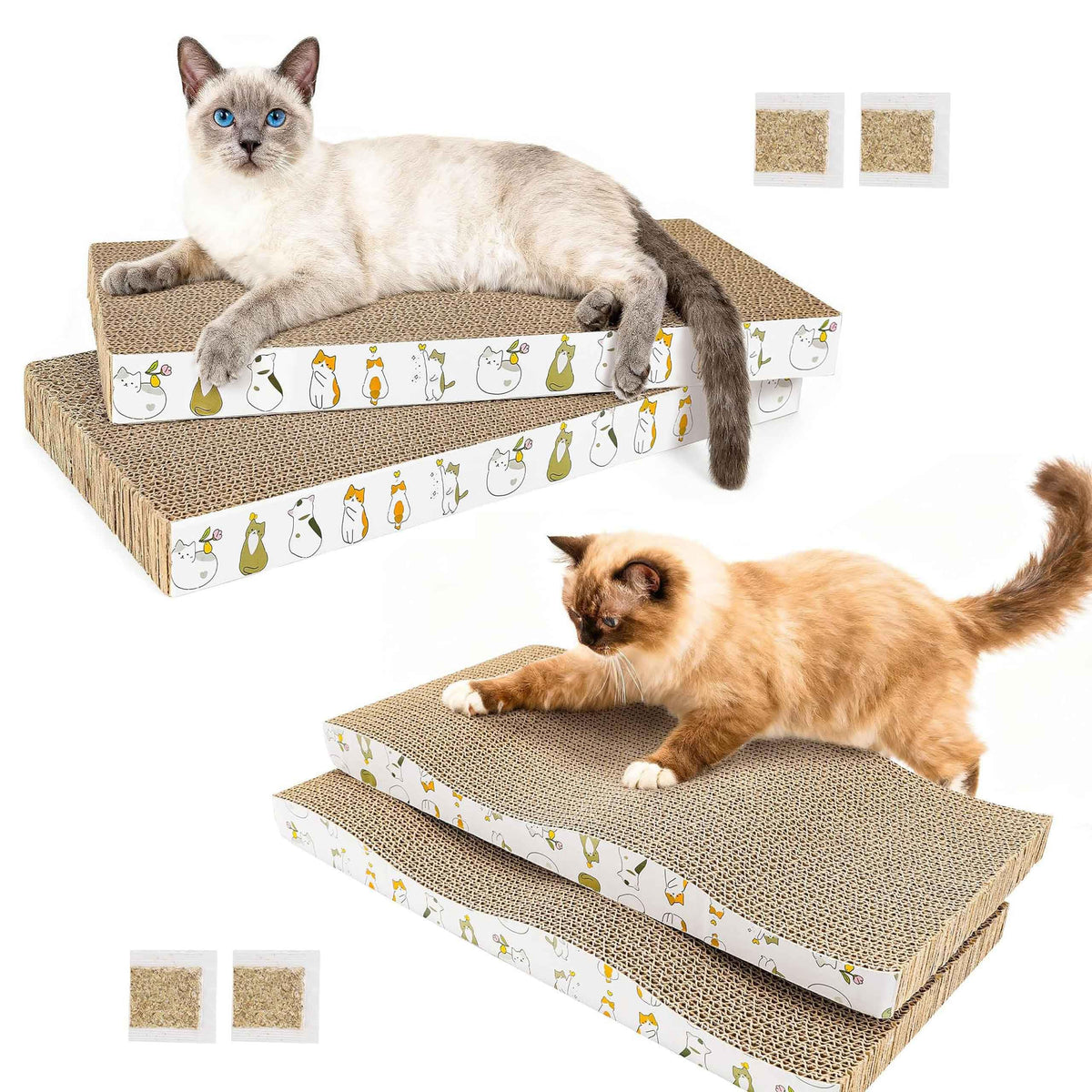 PatiencET 3 Pack Cat Scratcher Pad Recycle Corrugated Cat Scratching Pad