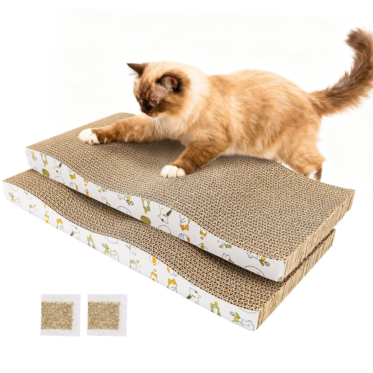 PatiencET 3 Pack Cat Scratcher Pad Recycle Corrugated Cat Scratching Pad
